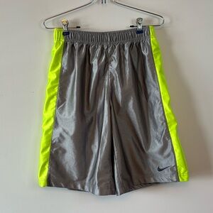 Nike neon green and gray athletic men’s shorts size L